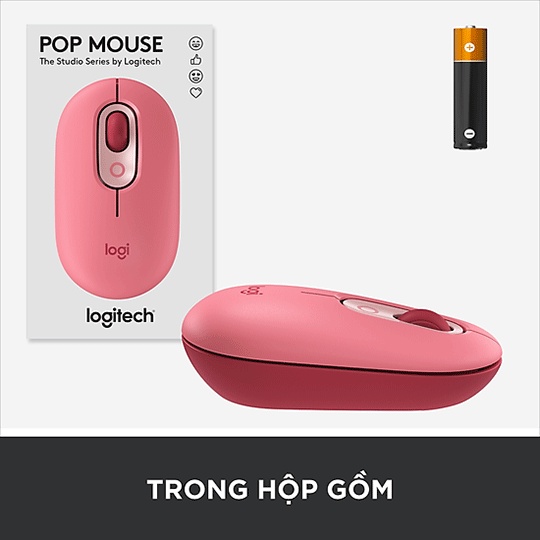 Chuột Không Dây Bluetooth Logitech WITH EMOJI - Giảm Ồn, Nút Emoji Tùy Chỉnh - Hàng Chính Hãng