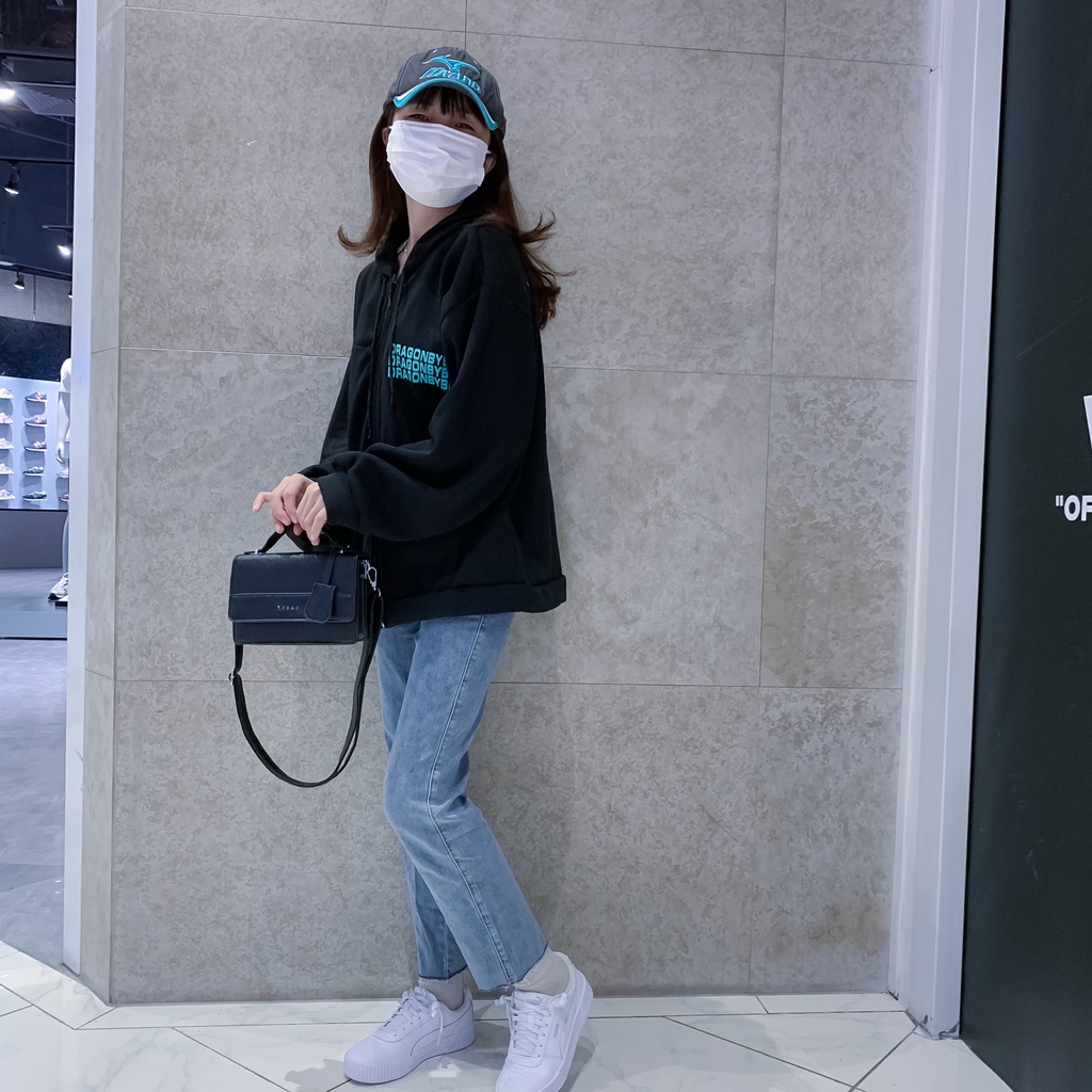 Áo Hoodie Nỉ Khóa Kéo Có Lót Lông Form Rộng Tay Phồng | BigBuy360 - bigbuy360.vn