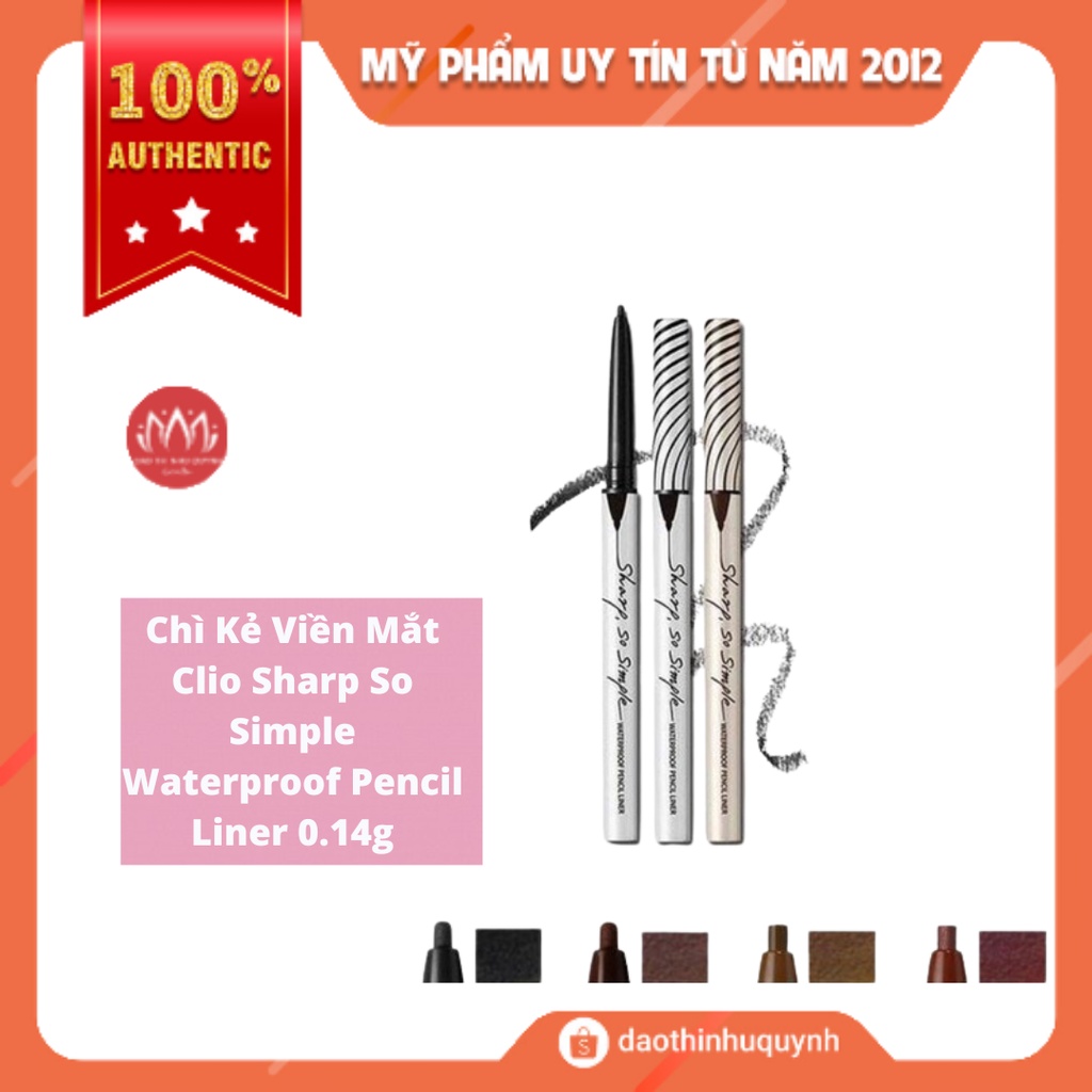 Chì Kẻ Viền Mắt Clio Sharp So Simple Waterproof Pencil Liner 0.14g