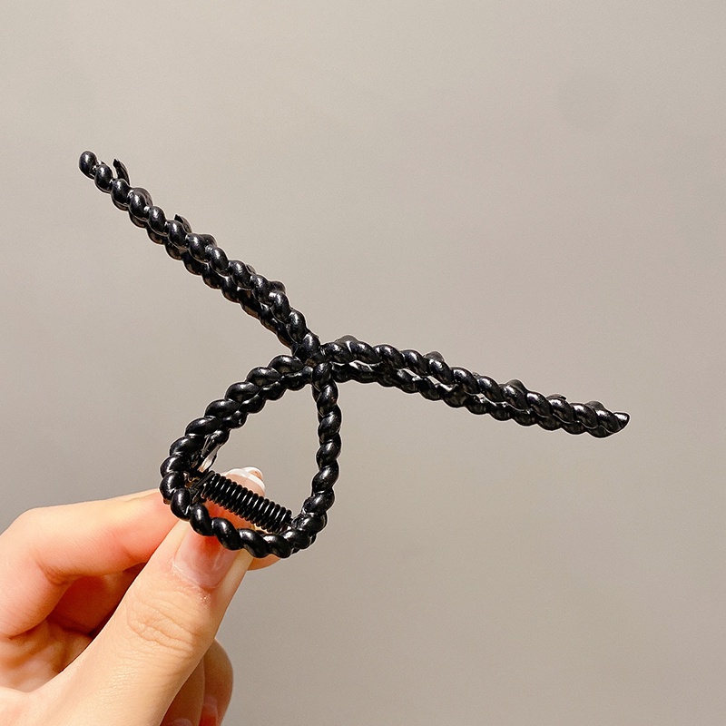 Kẹp Tóc Kim Loại Màu Đen Nhám Phong Cách Hàn Quốc Cho Nữ