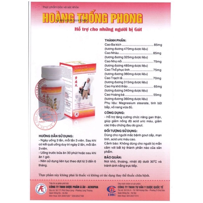 Hoàng thống phong ⚡Mua 6 tặng 1⚡ Hộp 60 viên thường và 60 viên platinum và 180 viên - Giúp giảm gout, acid uric máu