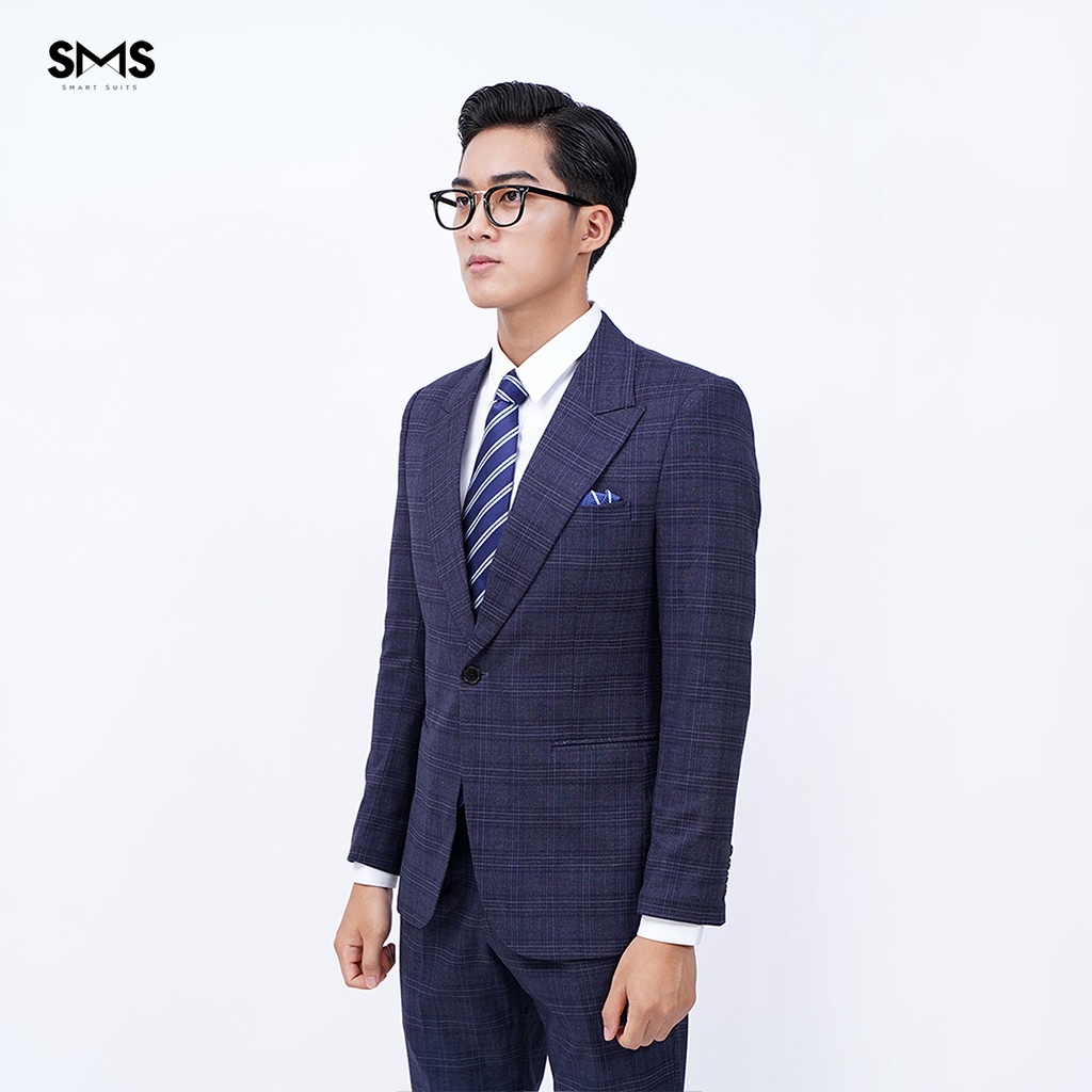 Vest nam xanh xám kẻ ô, suits sartorial, chuẩn form Smart Suits