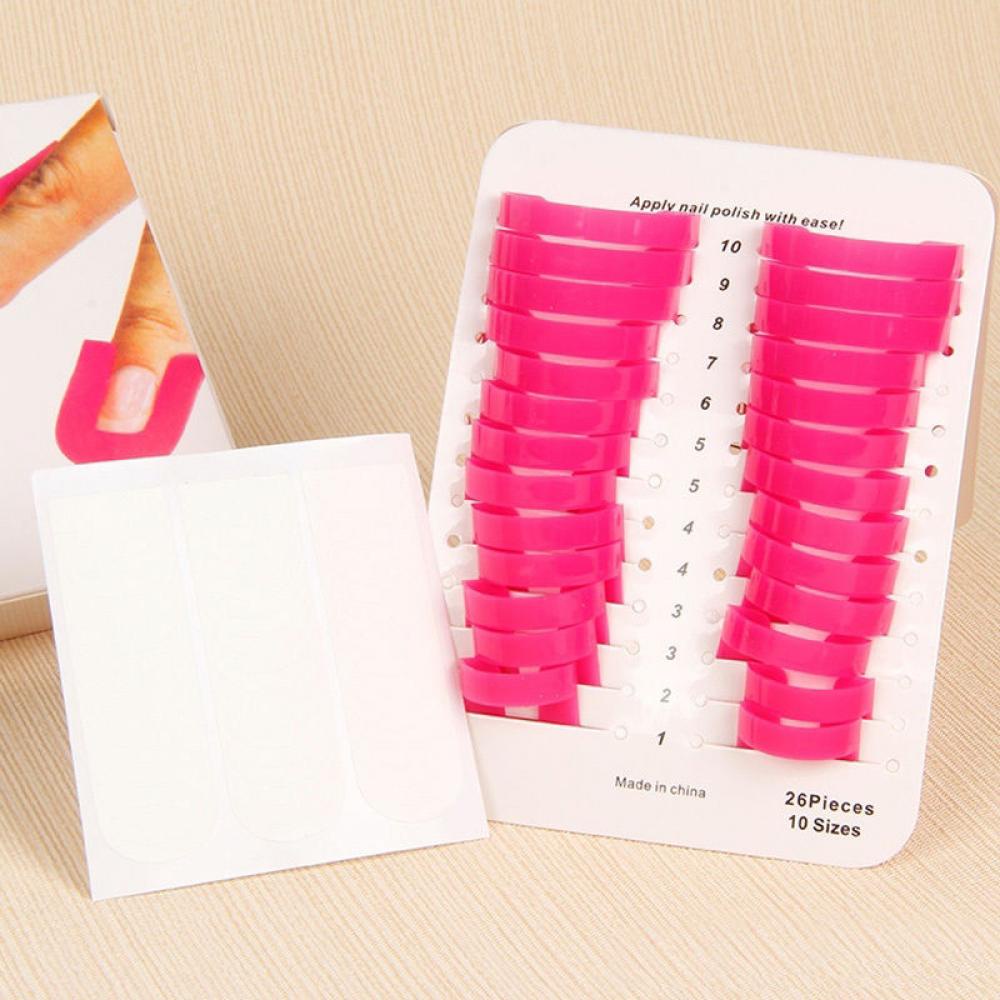 [Hàng mới về] Bộ 26 tấm khuôn chắn hỗ trợ sơn móng tay bảo vệ chuyên dụng