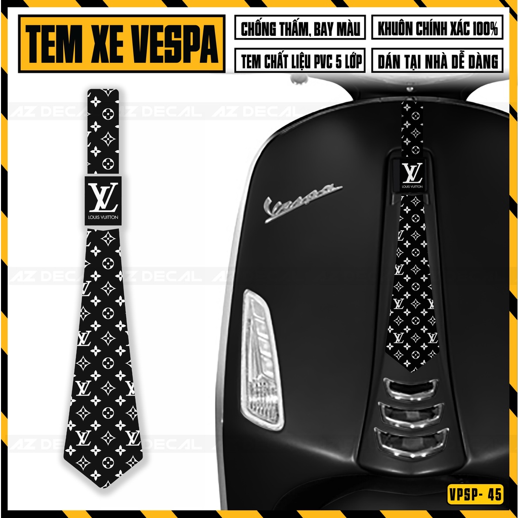 Tem Vespa Sprint / Primavera Thiết Kế Cà Vạt Thương Hiệu Thời Trang | VPSP45 | Decal Hình Dán Xe Máy Vespa Dễ Dán