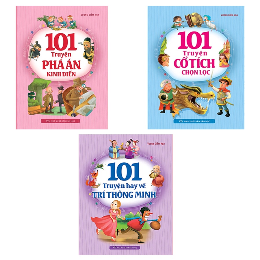 Sách: Combo 3 Cuốn - 101 Truyện Cổ Tích Chọn Lọc + 101 Truyện Về Trí Thông Minh + 101 Truyện Phá Án Kinh Điển