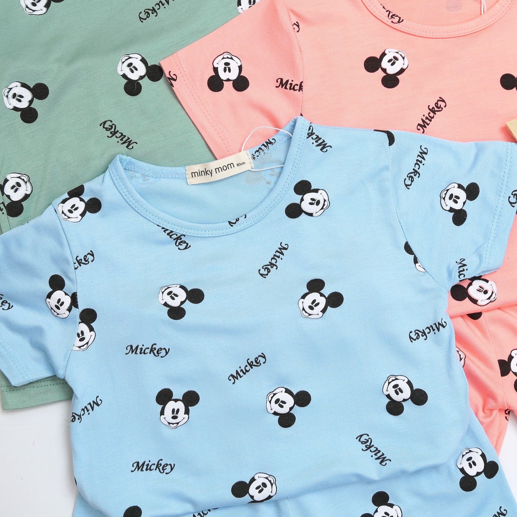Bộ Ngắn Minky Mom In Họa Tiết Siêu Đẹp, Bé Trai-Bé Gái, 7-19KG.