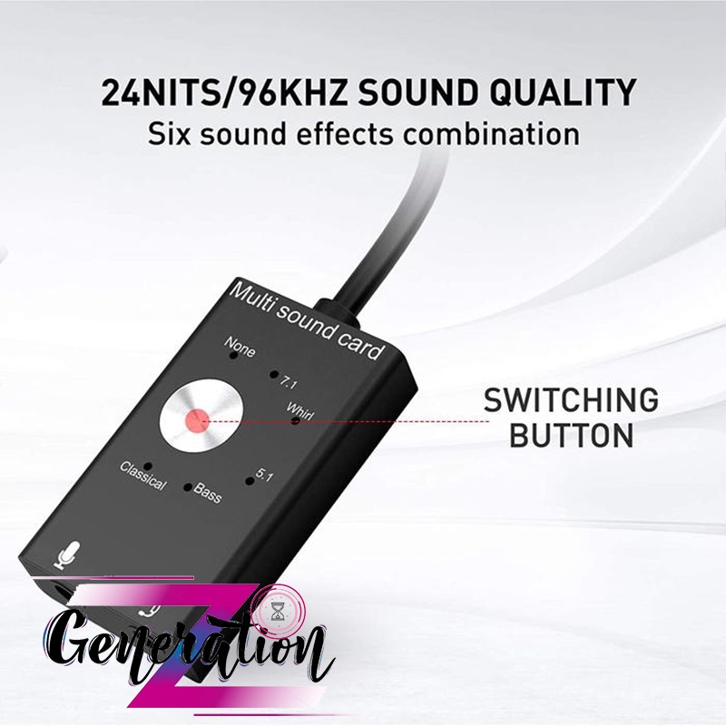 Usb sound 7.1 - bộ chuyển đổi cổng usb + usb Type-C sang Audio và mic