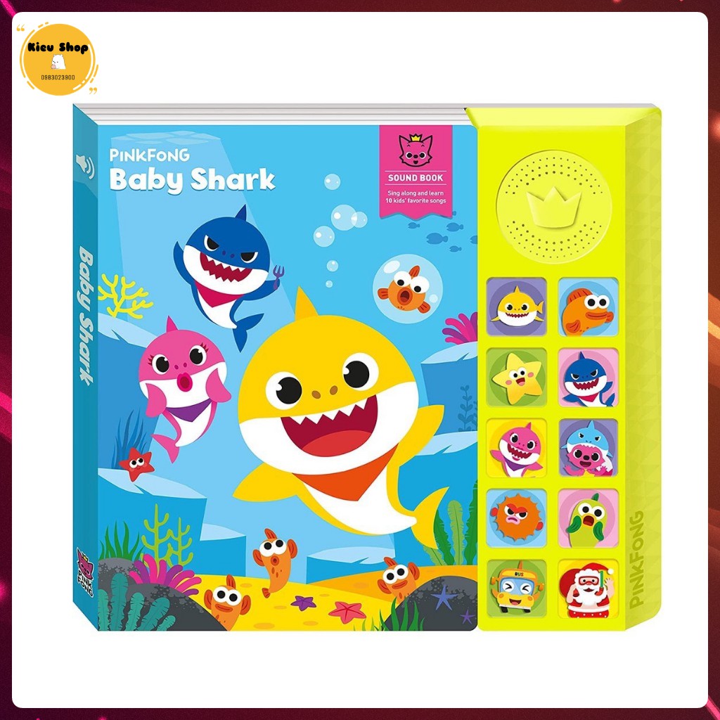 Đồ chơi sách nhạc Soundbook Pinkfong hàng chính hãng-Baby Shark phát triển các giác quan cho bé