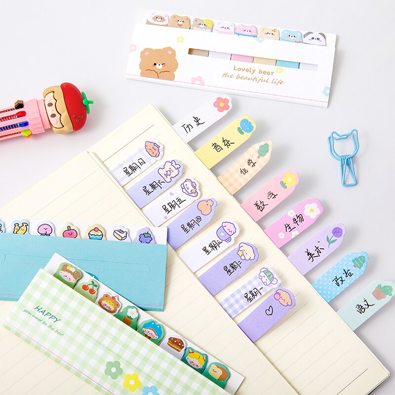 120 Giấy ghi chú nhiều màu sắc họa tiết dễ thương