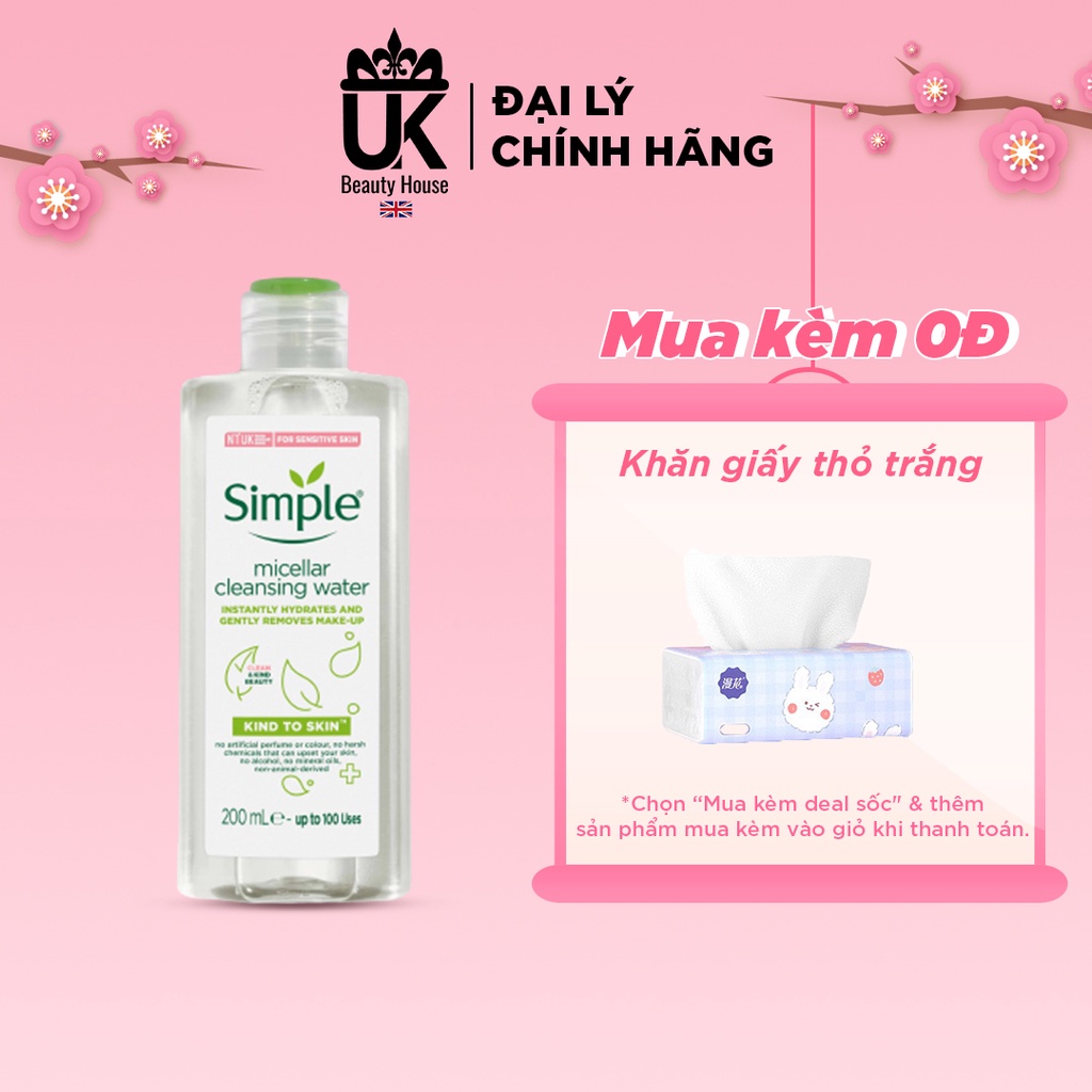 Nước Tẩy Trang Simple Micellar Cleansing Water 200Ml