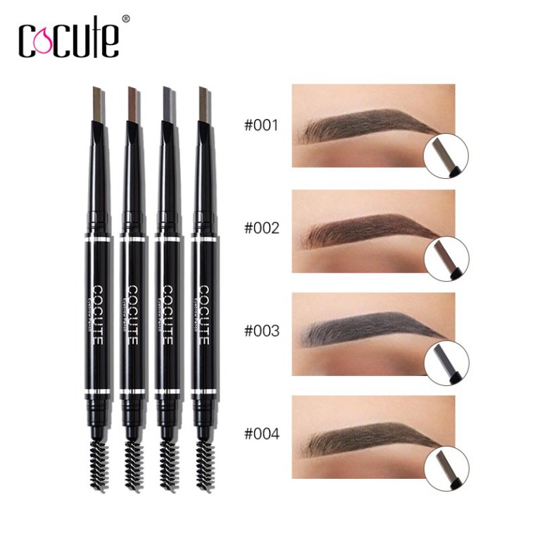 Bộ 5 món mỹ phẩm COCUTE tùy chọn gồm son môi + bút kẻ lông mày + mascara + phấn mắt và cọ tán phấn độc đáo