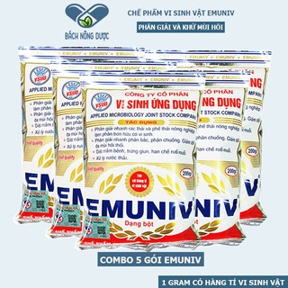 [SIÊU TIẾT KIỆM] Combo 5 Gói Men Vi Sinh Emuniv Dạng Bột Ủ Phân Bón Rác Thải Hữu Cơ, Đậu Nành và Phân Cá