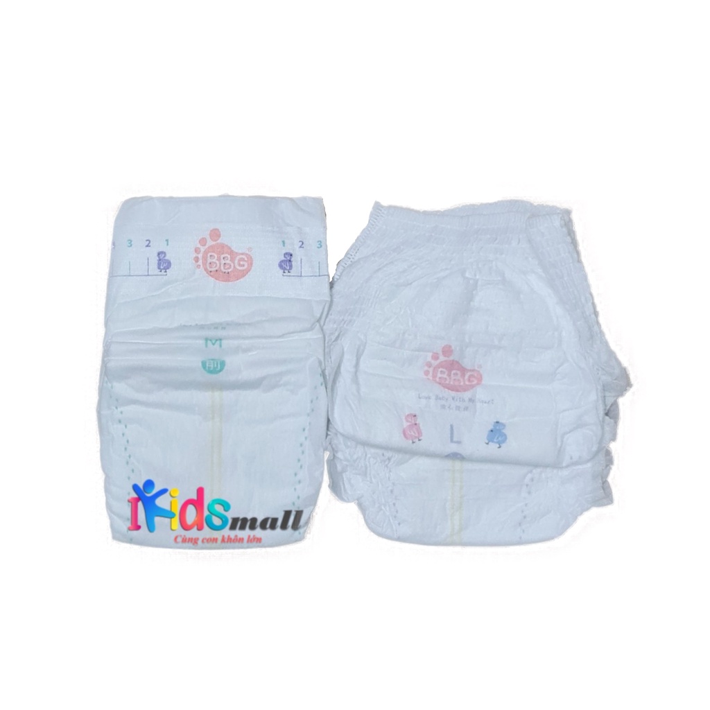 Tã/bỉm BBG hút 1200ml nội địa Trung, đủ size dán/quần NB90; S80; M70; L60; XL50;XXL36; XXXL34