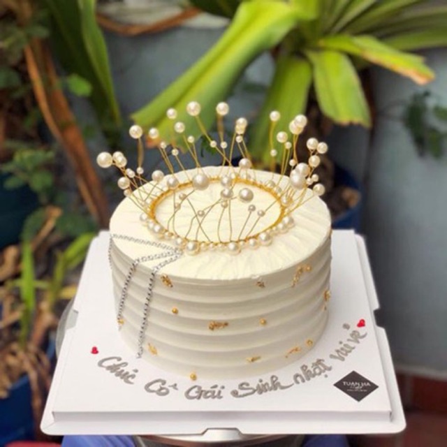 Vương miện mini trang trí bánh sinh nhật, vương miện trang trí hoa sáp