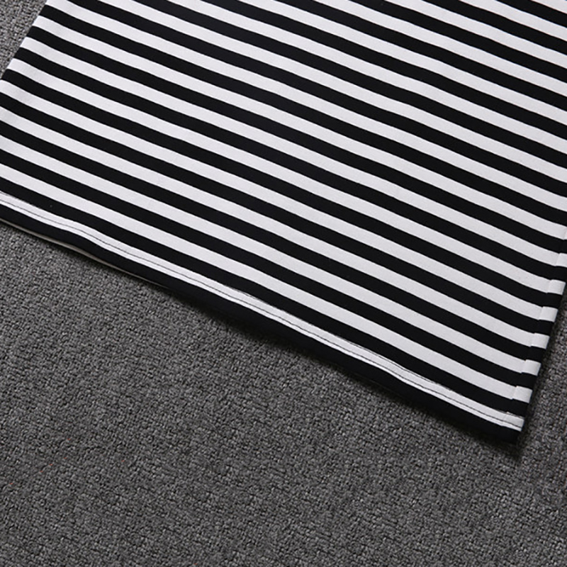 Đầm tay loe cổ tròn hoạ tiết kẻ sọc cho nữ size m-3xl