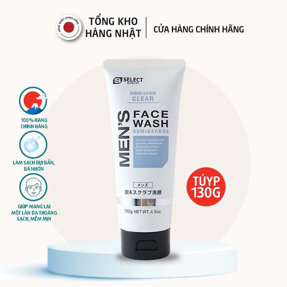 Sữa Rửa Mặt Chứa Than Hoạt Tính Dành Cho Nam S Select 130g