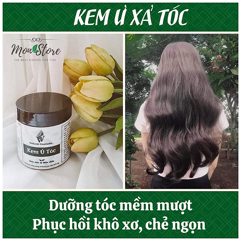 KEM Ủ XẢ TÓC VV Natural Cosmetic giúp dưỡng tóc siêu mềm mượt, phục hồi đuôi tóc khô xơ, chẻ ngọn