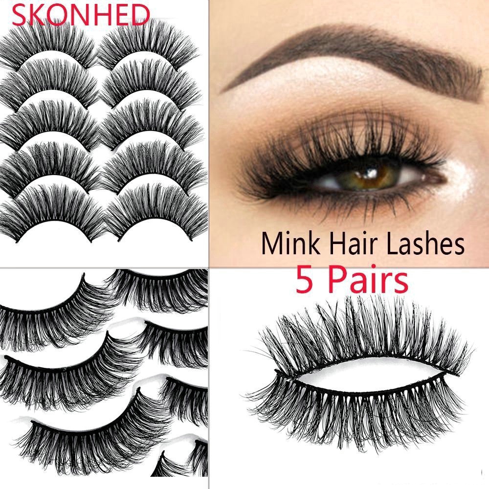 [Hàng mới về] Set 5 cặp lông mi giả tự nhiên 3D dành cho làm đẹp