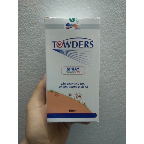 Xịt Towders Spray 100ml chai xịt cho da bị ghẻ và ký sinh trùng