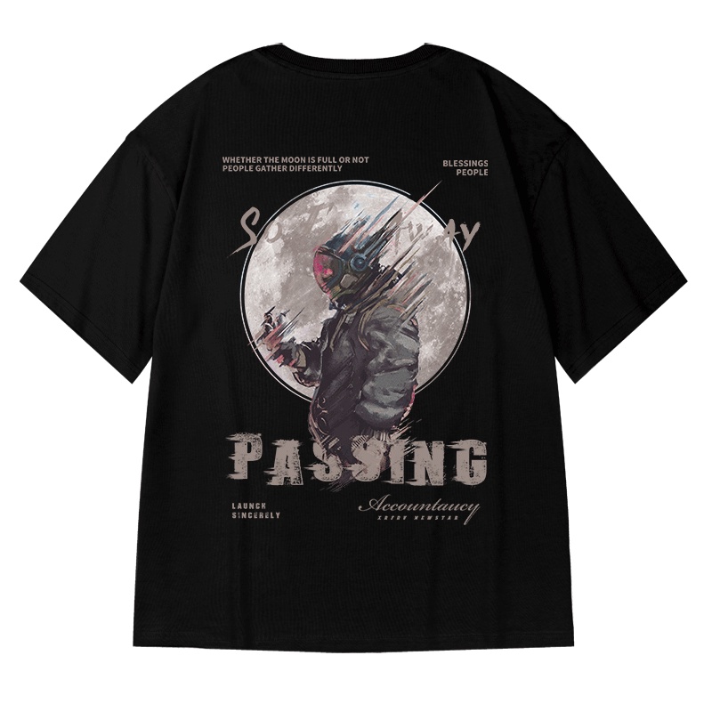 Áo Thun Tay Ngắn Dáng Rộng In Họa Tiết Hoạt Hình Phong Cách Hip Hop Đường Phố Hàn Quốc Thời Trang Mùa Hè Cho Nam M-8XL