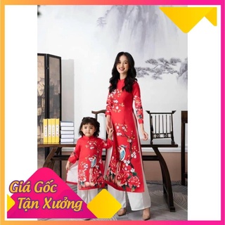Áo dài cách tân mẹ và bé chất lụa đẹp _cách tân mẹ và bé siêu xinh