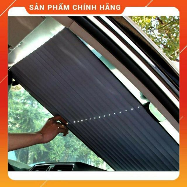 [Giảm 50%] Rèm che nắng thông minh cho ô tô dạng quạt nan kích thước 155x65 cm ( bạc )