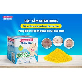 Bột Tắm Trẻ Em Nhân Hưng - Bột tắm Thảo Dược Ngừa Rôm Sảy, Mụn Nhọt, Hăm Tã Hiệu Quả Cho Bé hộp 30 gói