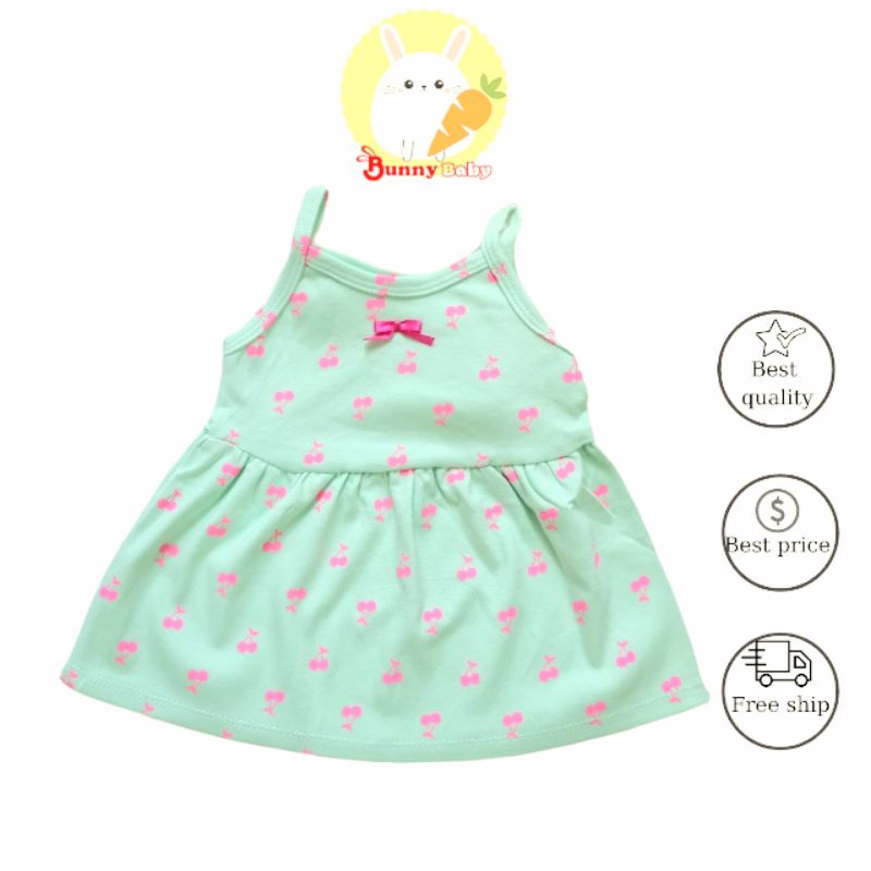 Bunnybaby - (Tặng quần ) Váy 2 dây BUNNY vừa xinh vừa mát cho bé 4-12kg