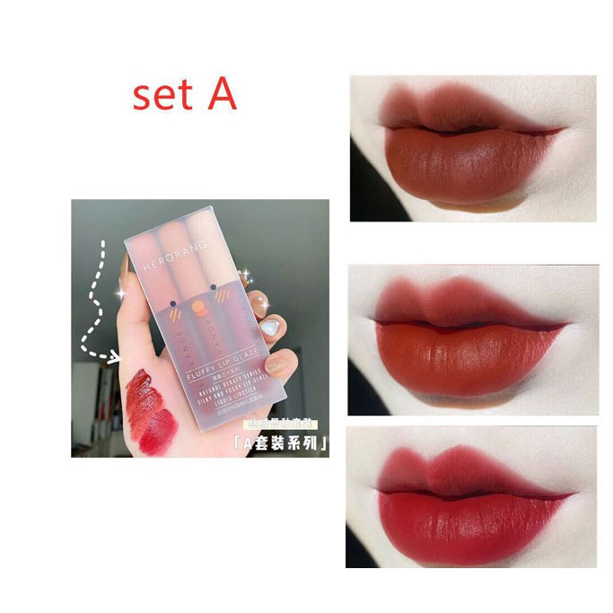 Son Kem Lì Herorange Fluffy Lip Glaze Mịn Môi