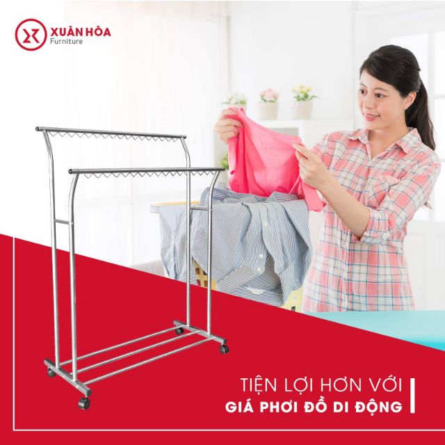 Giá phơi quần áo inox chính hãng xuân hòa