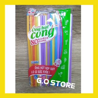Ống Hút Nhựa Màu Sử Dụng 1 Lần, Đầu cong, Dễ sử dụng