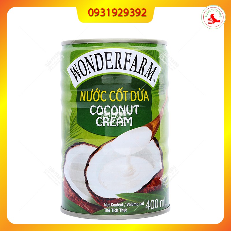 [Mã GRO2405 giảm 10% đơn 250K] Nước Cốt Dừa Wonderfarm 400ml ( Lon )