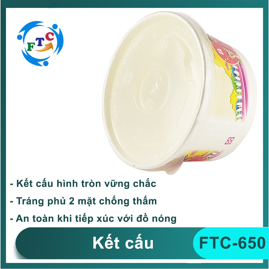 Hộp giấy Ftc tô giấy 650ml đựng đồ ăn mang về cự tiện lợi giá rẻ
