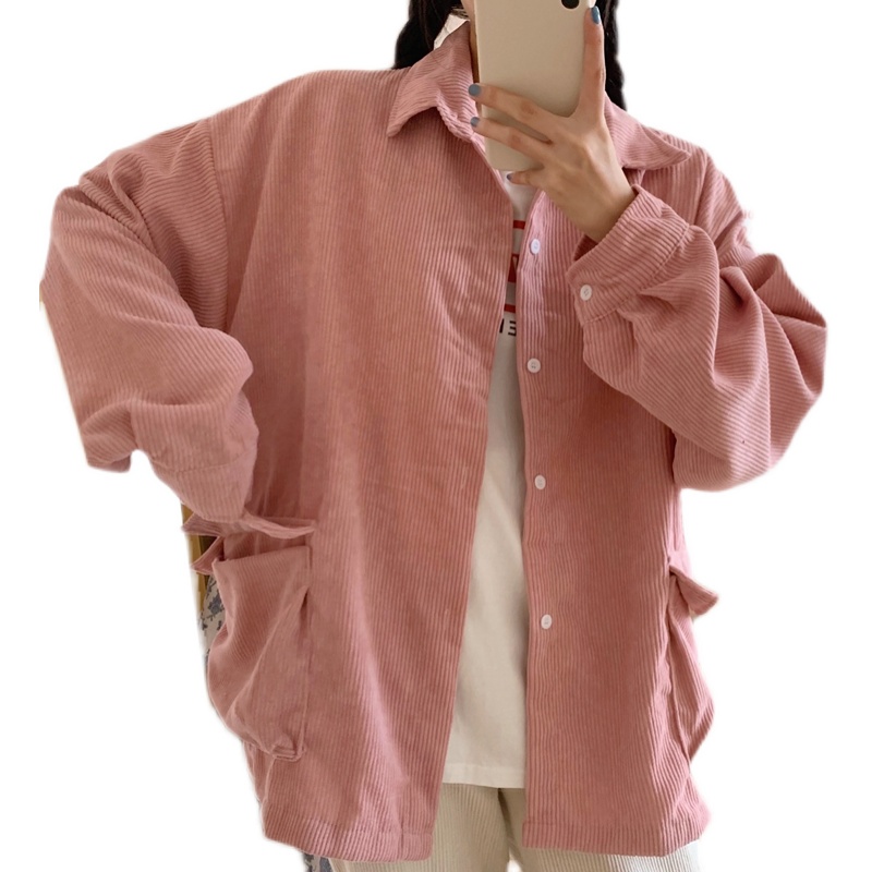 SUXI Áo Khoác Sơ Mi Dài Tay Màu Sắc Thời Trang Thu Đông Cho Nữ