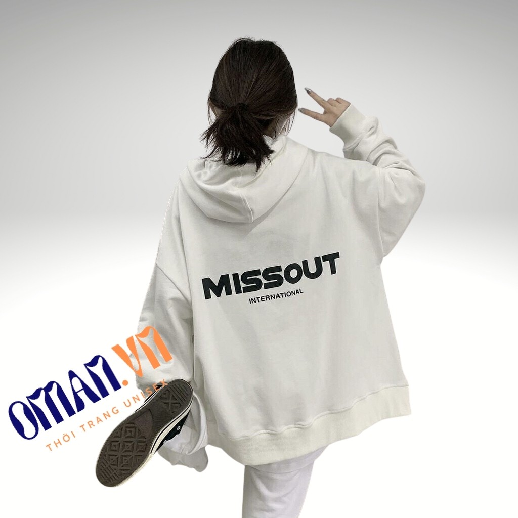 Áo khoác nỉ Hoodie MISS.OUT Dây Kéo form rộng áo nỉ bông ulzzang Cá Tính Unisex Oman | BigBuy360 - bigbuy360.vn