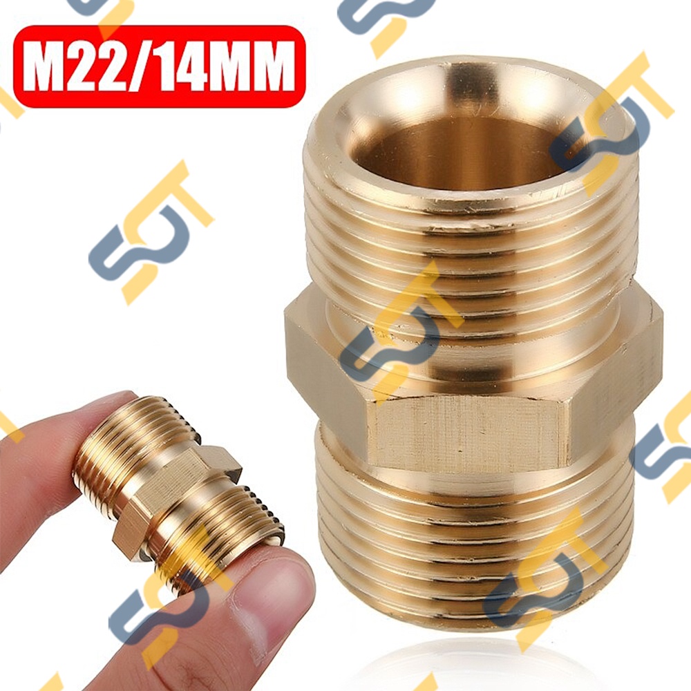 [NỐI REN 22mm] Khớp nối ren 22mm lắp đặt máy bơm máy rửa xe áp lực cao - Đồng thau