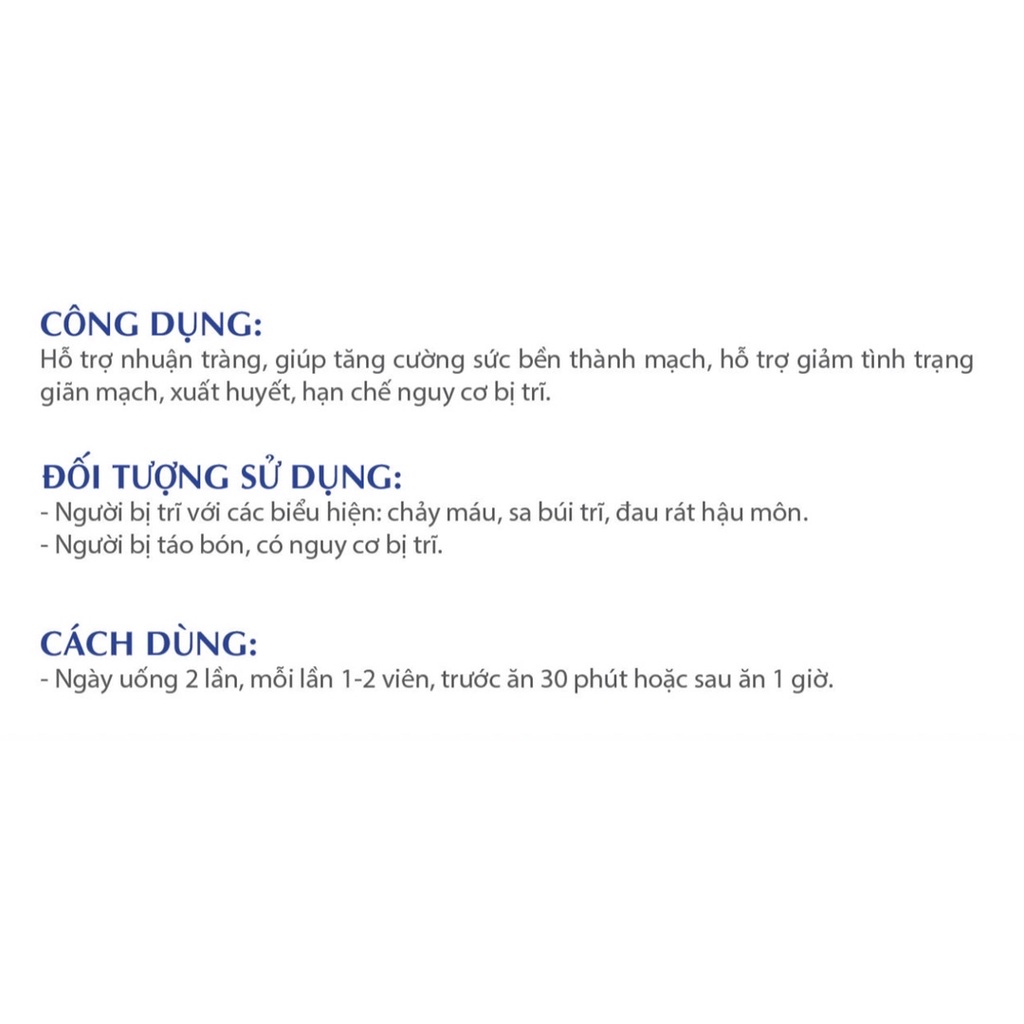 ANTRI GOLD BIGFAM - Viên Uống Ngừa Trĩ, Nhuận Tràng, Bảo Vệ Thành Mạch Hộp 30 Viên
