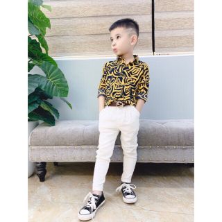 Áo sơ mi lụa cho bé trai 8-22kg