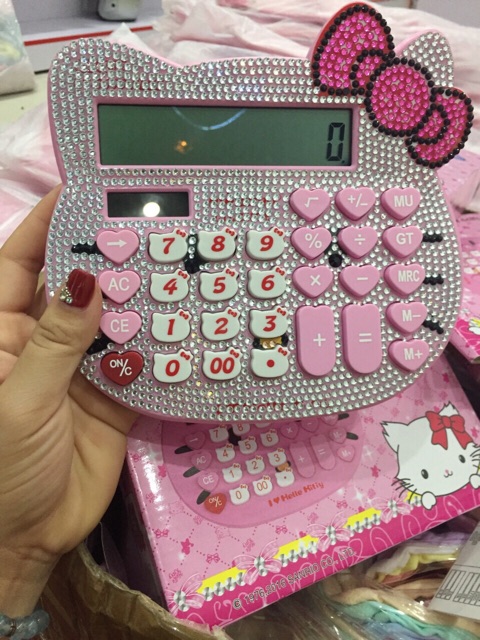 Máy tính hello kitty đính đá dễ thương | BigBuy360 - bigbuy360.vn