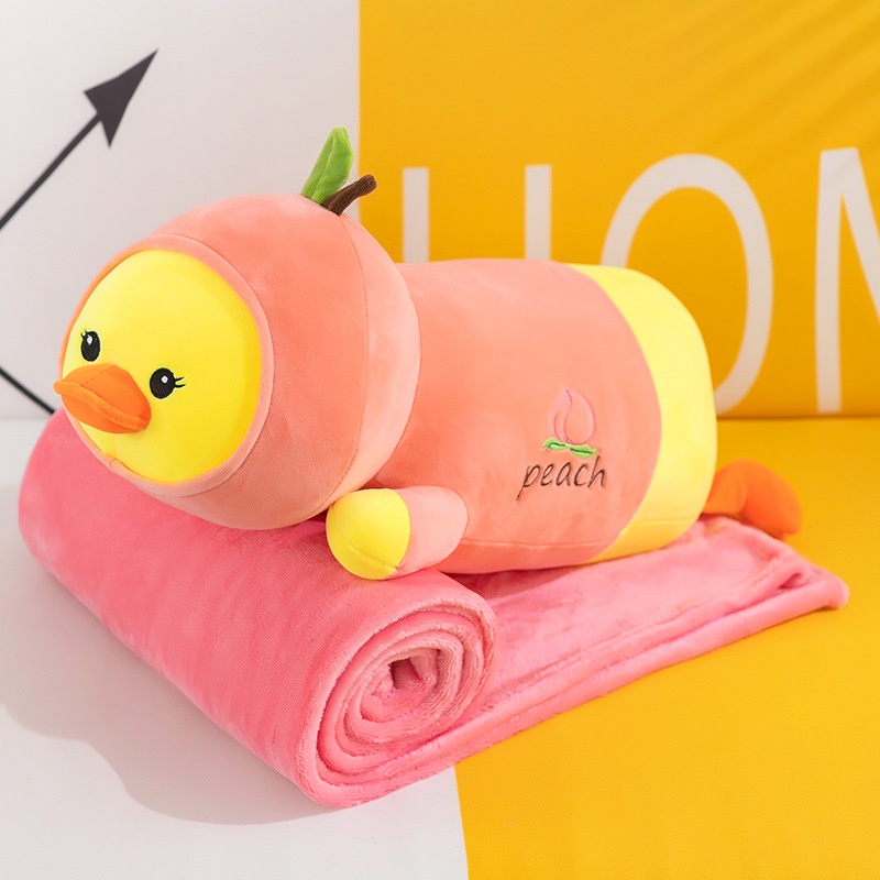 (Bán Buôn Sỉ) Bộ chăn gối văn phòng hình vịt trái cây T2