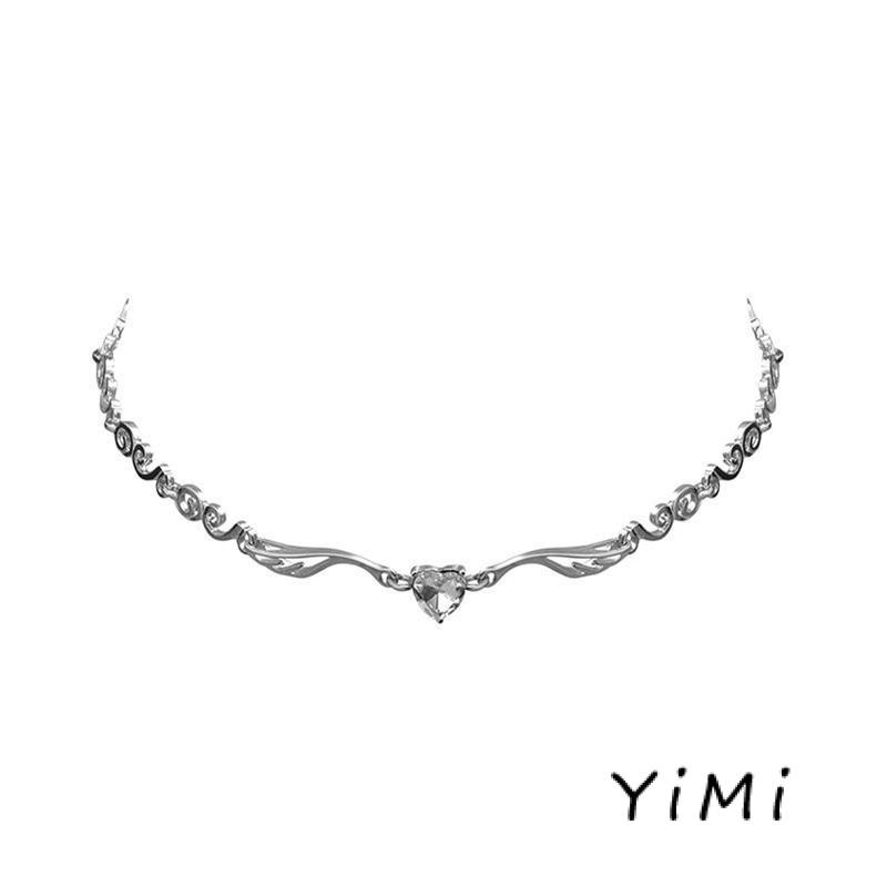 🍓Vòng Cổ Choker Mặt Hình Cánh Thiên Thần Trái Tim Đính Kim Cương Giả Phong Cách Cổ Điển Thời Trang Dành Cho Nữ