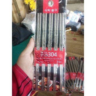 Đũa inox 304 cao cấp Hàn Quốc(Set 5 đôi