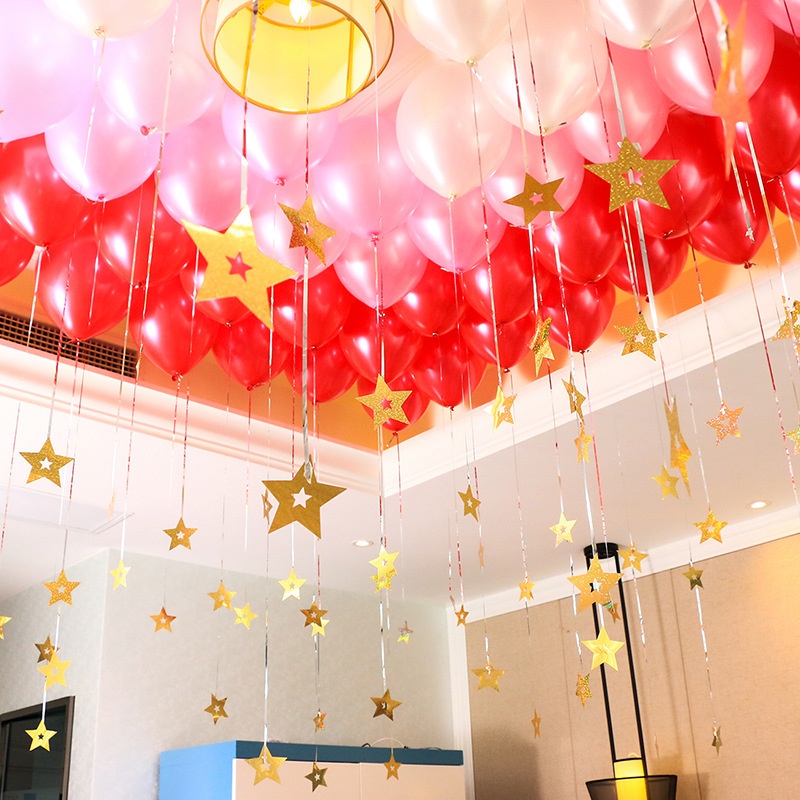 Set 100 Phụ Kiện Trang Trí Bong Bóng Hình Trái Tim Lấp Lánh DIY