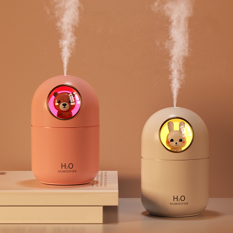 Máy phun sương tạo độ ẩm không khí FNELSE làm mát có đèn 7 màu dễ thương cổng cắm USB