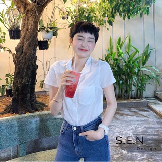 Áo sơ mi trắng nữ ngắn tay hàng cao cấp