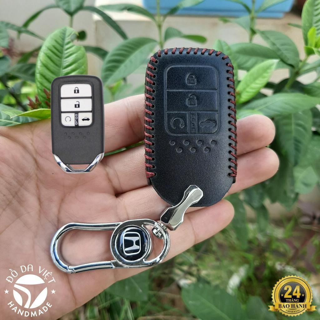 Bao da chìa khoá Honda Civic , City, CRV loại chìa 4 nút  Da bò thật 100%