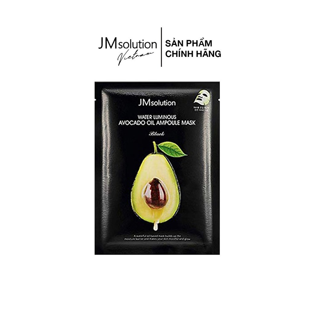 Mặt Nạ Dưỡng Da JMsolution Water Luminous Avocado Oil Ampoule Mask Black Tinh Chất Trái Bơ -