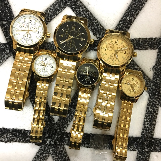 Đồng hồ halei nam nữ màu vàng