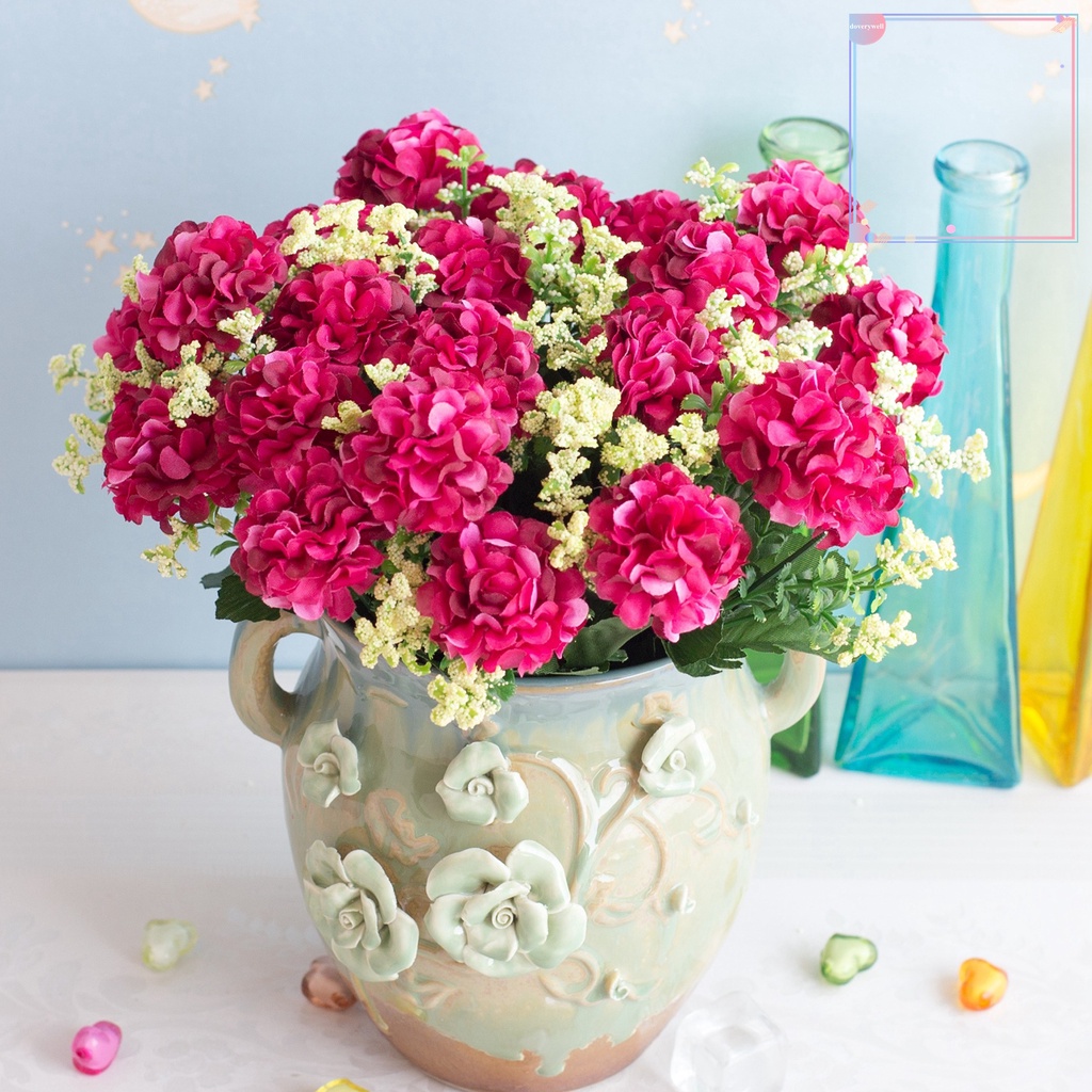 1 Bó Hoa Cẩm Tú Cầu Nhân Tạo 5 Đầu Trang Trí Tuyệt Đẹp