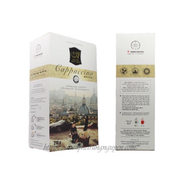 Thùng 12 Hộp Cafe Capuchino G7 Vị Hazelnut